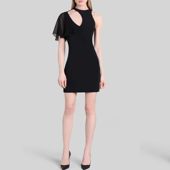 

2019 Elegnat Black Women Summer Bodycon bandage Dress Short Sleeve Vestidos Celebrity Party Solid Clubwear Good Quality Festa
