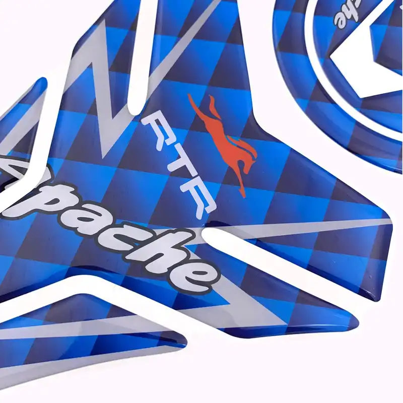 Combo Tvs Apache Rtr 0 4v Customize Vinyl Tank Pad Fuel Cap Sticker Blue Decals Stickers Aliexpress