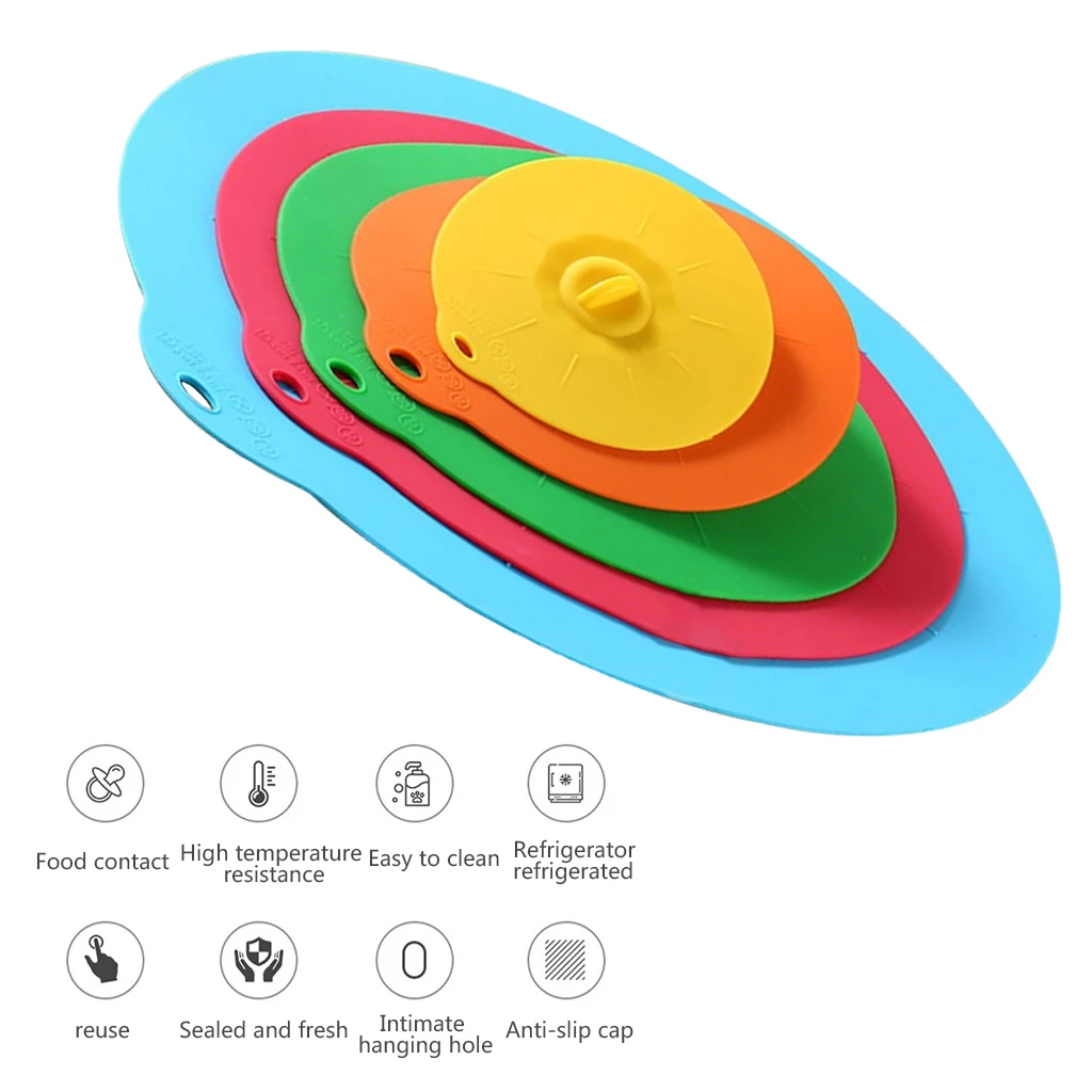 5 шт./компл. Мягкая силиконовая крышка Универсальная силиконовая пищевая плёнка чаша горшок крышка Силиконовая крышка сковорода для кулинарные кухонные принадлежности J22