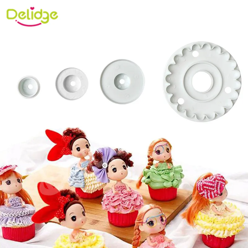 

Delidge 4pcs/set Skirt Cookie Cutter Mold Fondant Cake Decorating Mold Sugarcraft Biscuit Cutter for Kitchen Baking Tools