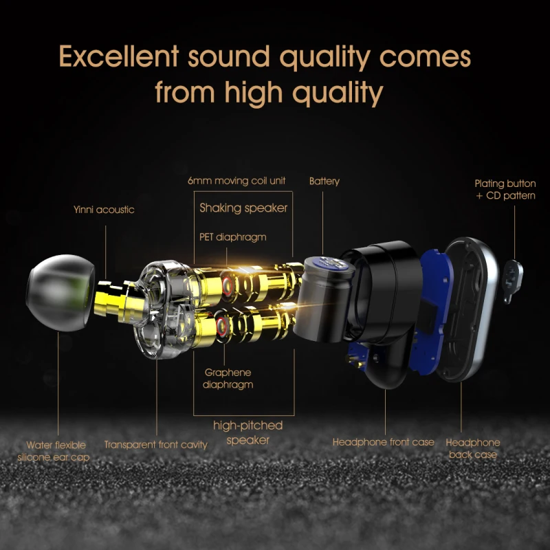 Слог S101 Регулятор громкости Наушники TWS QCC3020 чип наушники водонепроницаемый S101 бас Поддержка apt-x Bluetooth гарнитура