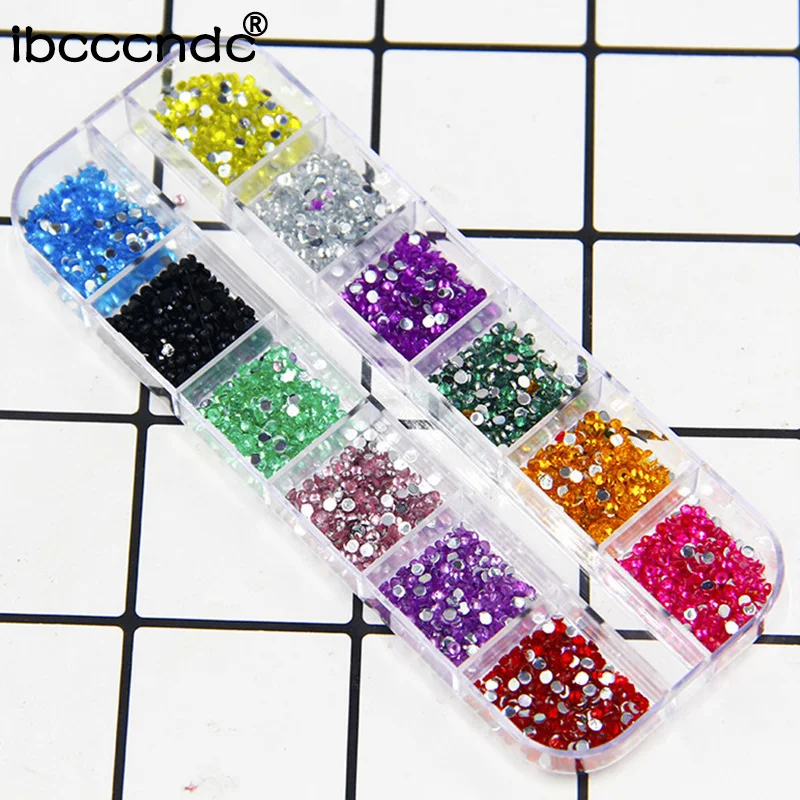 

1 Box Mixed Rhinestones Nail Decoration DIY Acrylic Diamond Shapes Glitters 12Colors UV Gel Manicure Nails design Accessories
