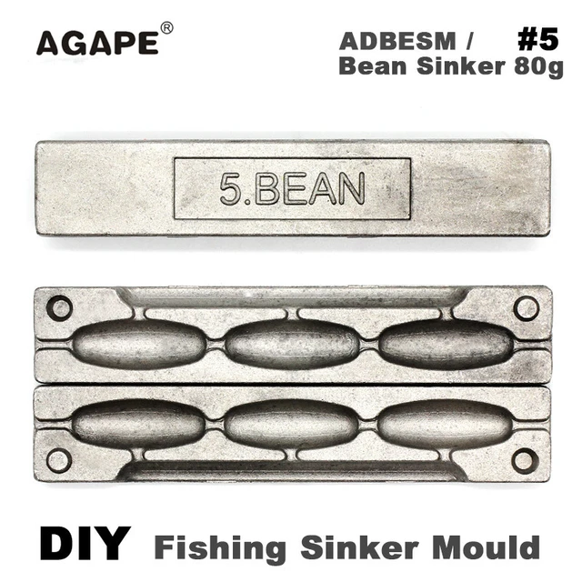 Adygil Diy Fishing Ball Sinker Mould Adbasm/#8 Ball Sinker 100g 5 Cavities  - Fishing Tools - AliExpress