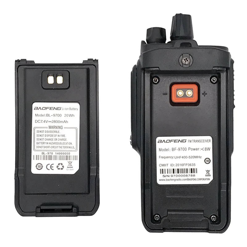 Комплект из 2 предметов 8 Вт BF 9700 UHF иди и болтай Walkie Talkie “иди Водонепроницаемый