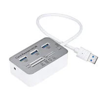 3 Порты и разъёмы Алюминий USB 3,0 концентратор с MS SD M2 TF Multi-In-1 кард-ридер светодиодный индикатор состояния питания# ZS
