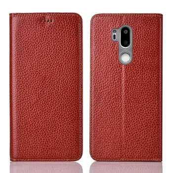 

for LG G7 Case Flip Genuine Leather Soft Silicon Back Cover for LG G7 Coque