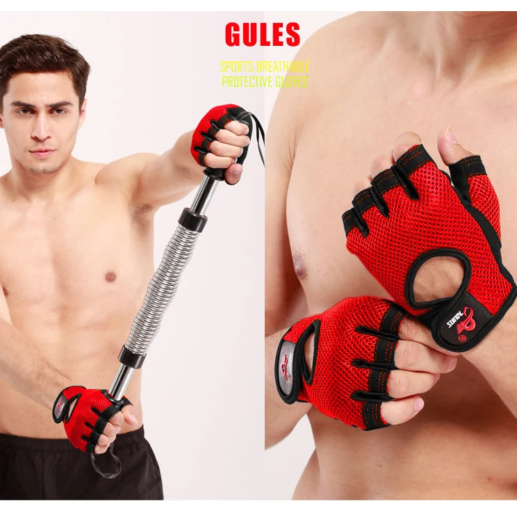 Unisex Anti-skid Training Sports Gloves Half Finger Breathable Weight Lifting Fitness Gloves Dumbbell Body Building Gym Gloves