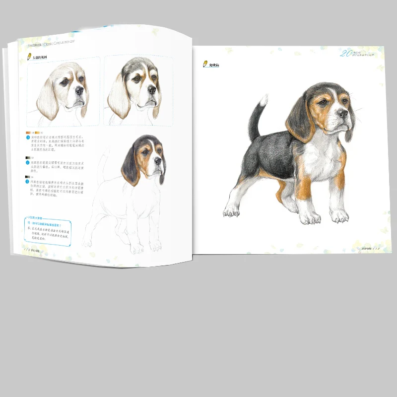 Книга-раскраска карандашный эскиз книги для записей китайская линия книги для рисования эскиз животных базовые знания учебник книга для начинающих