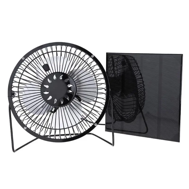 

ALLOET 6 Inch Solar Panel Iron Fan USB Cooling Ventilation Fan Mini Fan Rotated Ventilator for Home Office Outdoor Traveling new