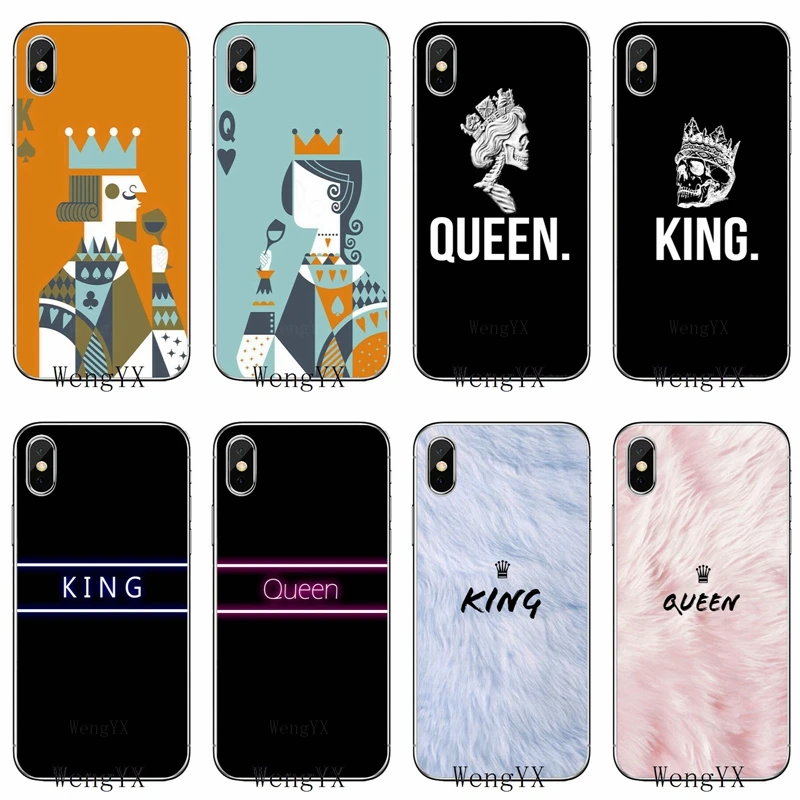 

King and Queen Couple bff For Samsung Galaxy S3 S4 S5 S6 S7 edge S8 S9 Plus mini Note 3 4 5 8 TPU Soft phone cover case