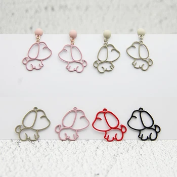 

MRHUANG 10pcs/lot Lovely Hollow Dog Animals Charms Alloy Pendant fit necklaces bracelets DIY Jewelry Accessories