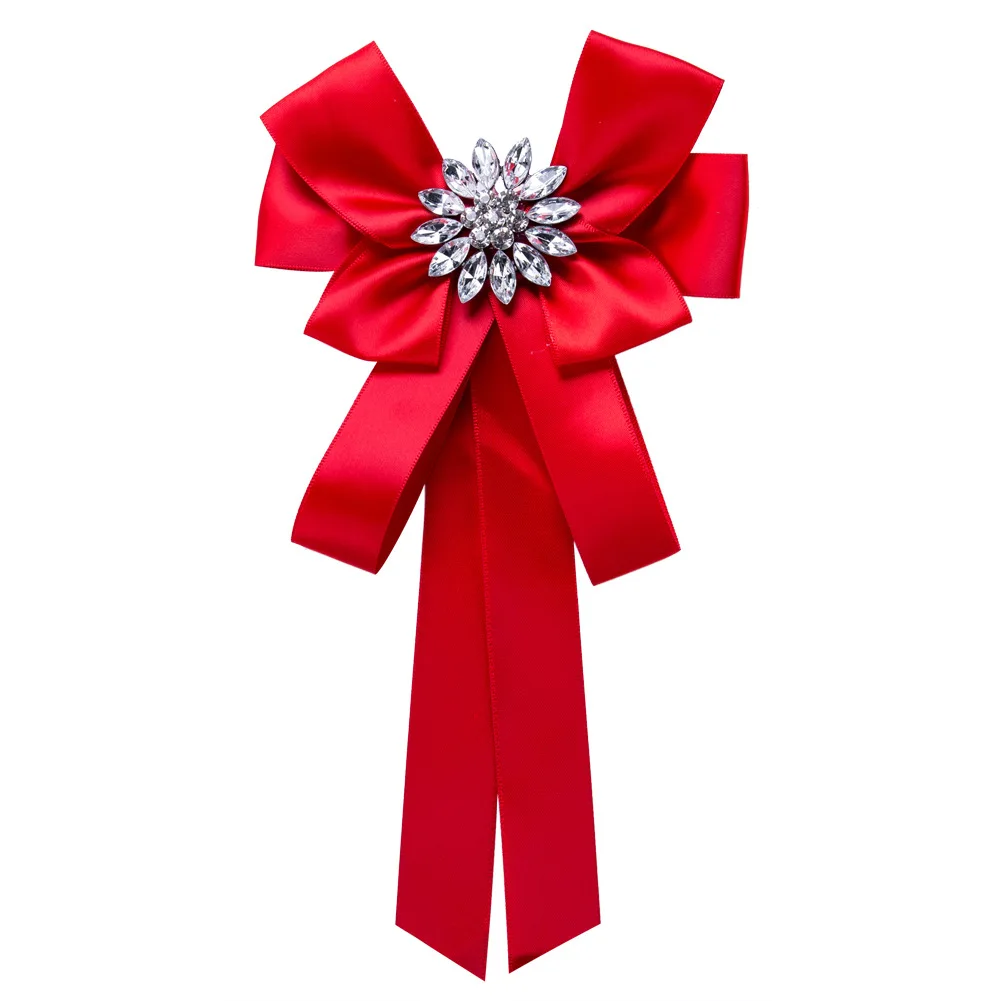 S.vex Women CZ Crystal Flower Brooches College Wind Fashion Fabric