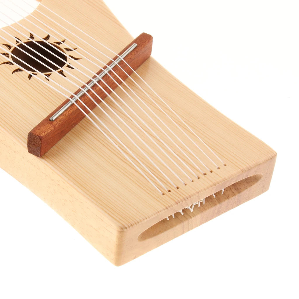 Tooyful Exquisite 10 Strings Lyre Harp Harfe Arpa with Tuning Key Storage Bag Strings Cleaning Cloth String Instrument