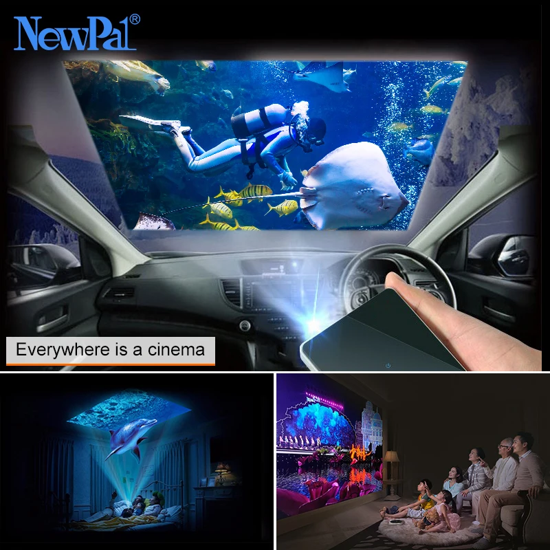 Mini DLP Projector Full HD 3D Projectors Handle 1080p Android WIFI Bluetooth Outdoor Home Theater Player Video Projector