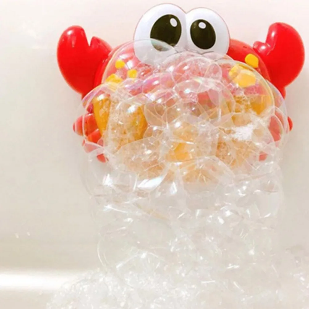 Toy Music Crab Bubble Blower Machine Cartoon Electric Automatic Maker Baby Bath Bathroom Toys Red Lovely Gift Home | Дом и сад