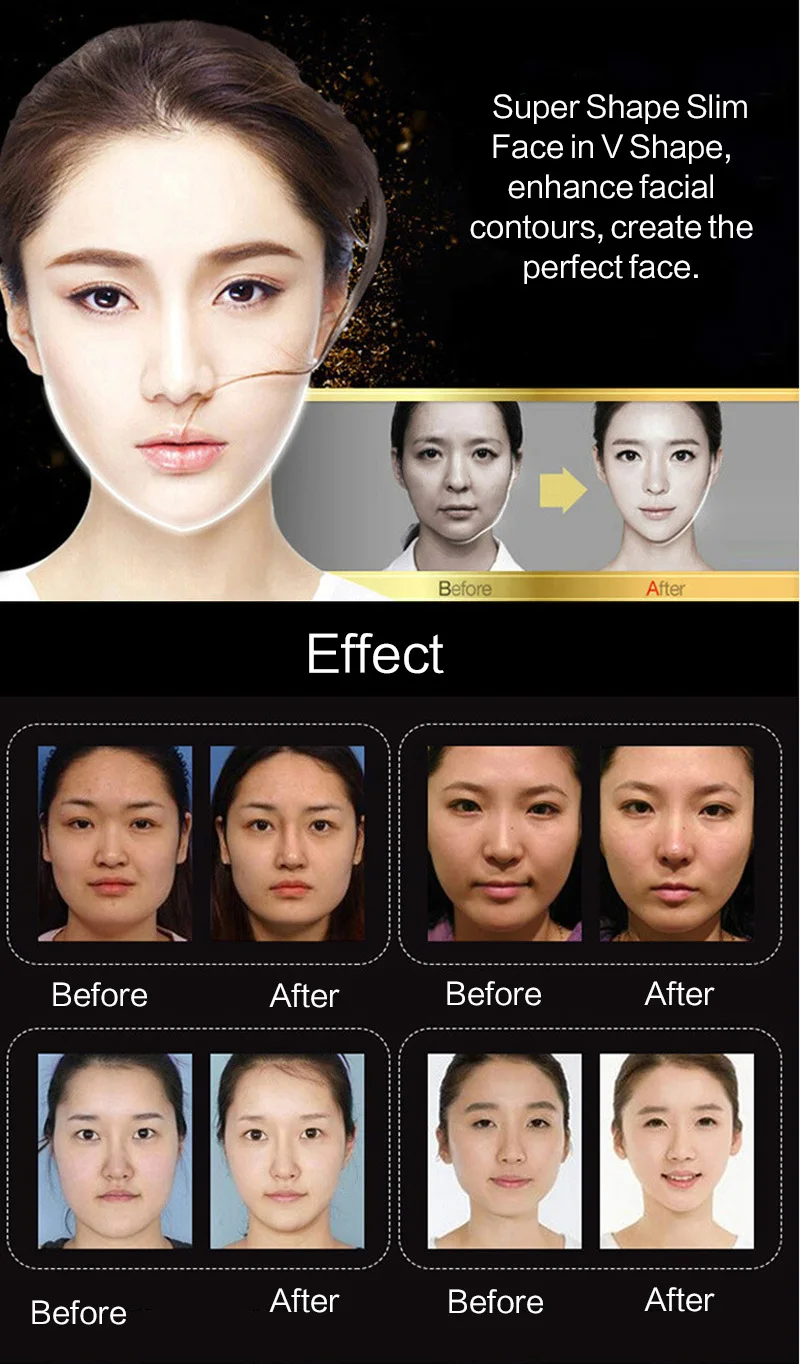 1pcs 4D Double V Face Shape Tension Firming Mask Paper Slimming Eliminate Edema Lifting Firming Thin Masseter Face Care Tool