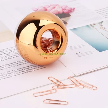 

100pcs/set Rose Gold Case Paperclip Magnetic Clip Office Pins Metal Bookmark School Stationery Drop Shipping Support