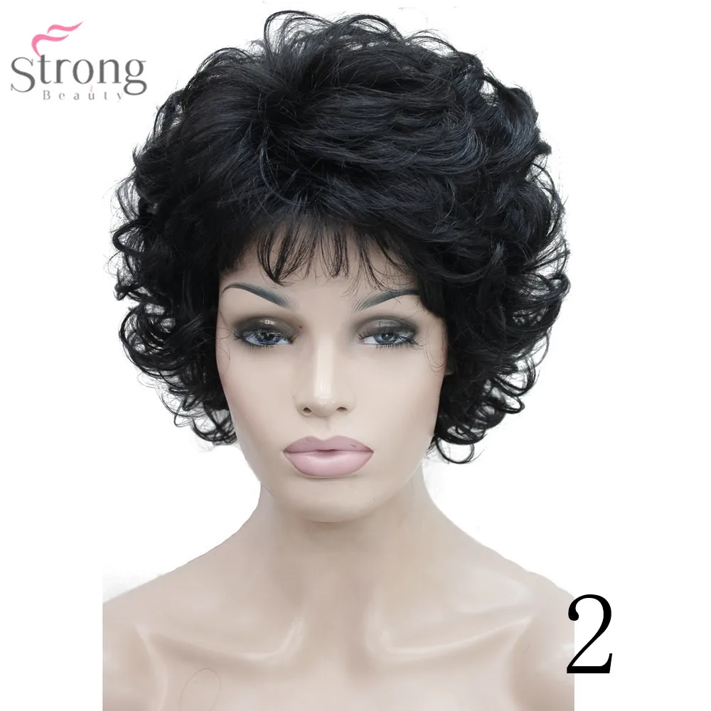 Women Short Black Curly Hair Wigs (5)