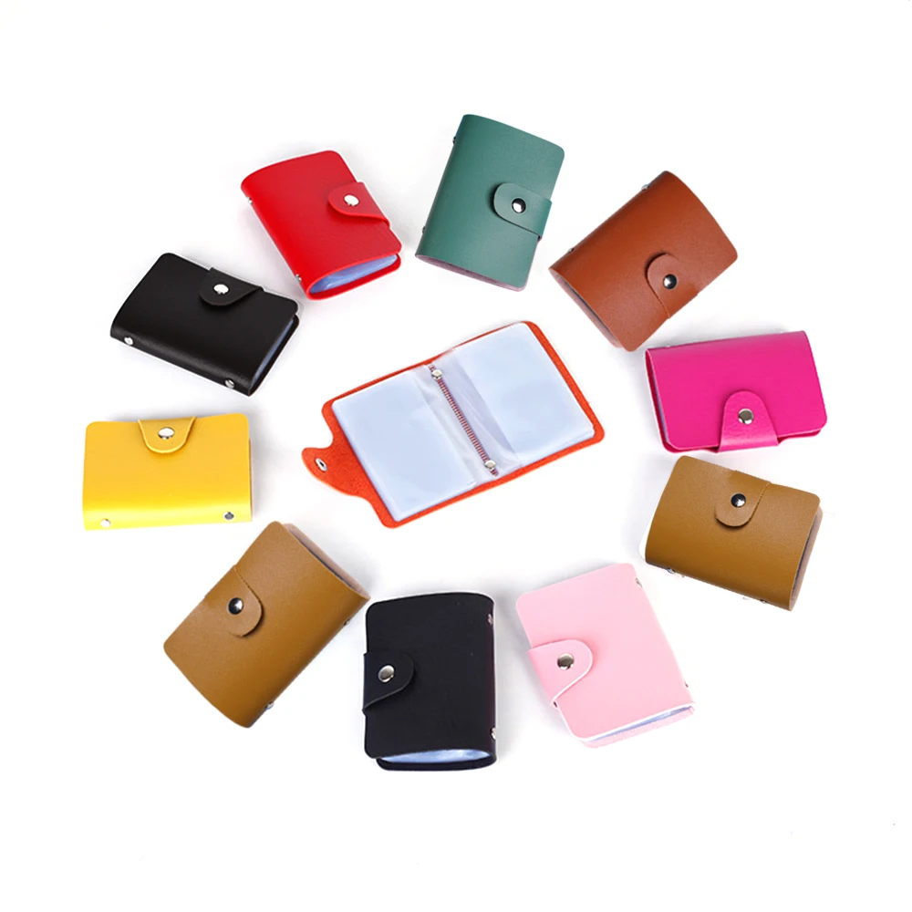 

Fashion Women Men Card Holder Organizer 24 Cards Slots PU Leather Business ID Passport Credit Card Case Business Card Holder