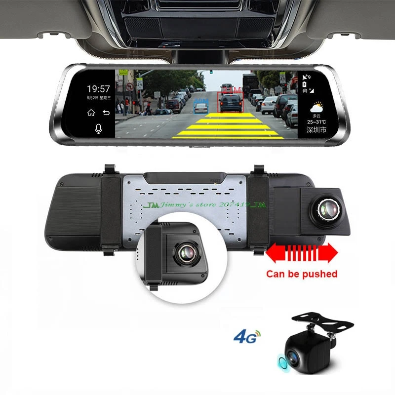 10\IPS Touch Car DVR 4G Mirror DVR Android 5.1 ADAS GPS FHD 1080P WIFI auto registrar rear view mirror with camera#E08 plus