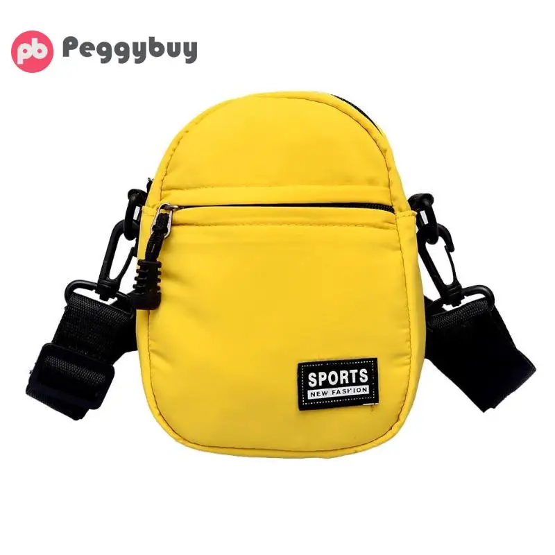 Мини-сумки на плечо унисекс, нейлоновые повседневные уличные мягкие мини-кошельки на молнии для телефона и сумки, новинка, сумки-мессенджеры через плечо - Цвет: Цвет: желтый