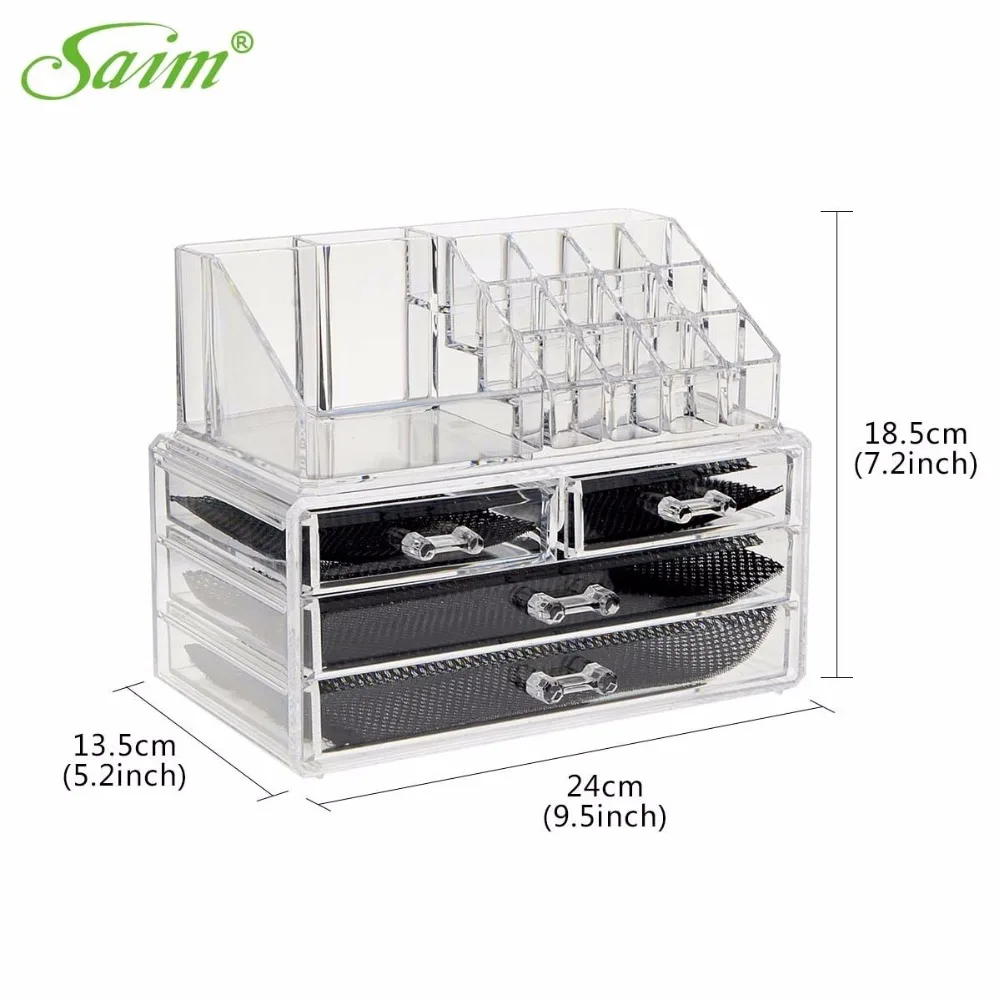 Crystal Acrylic Storage Box Jewelry Container Makeup Display Stand 1pcs Acrylic Crystal Storage Bo