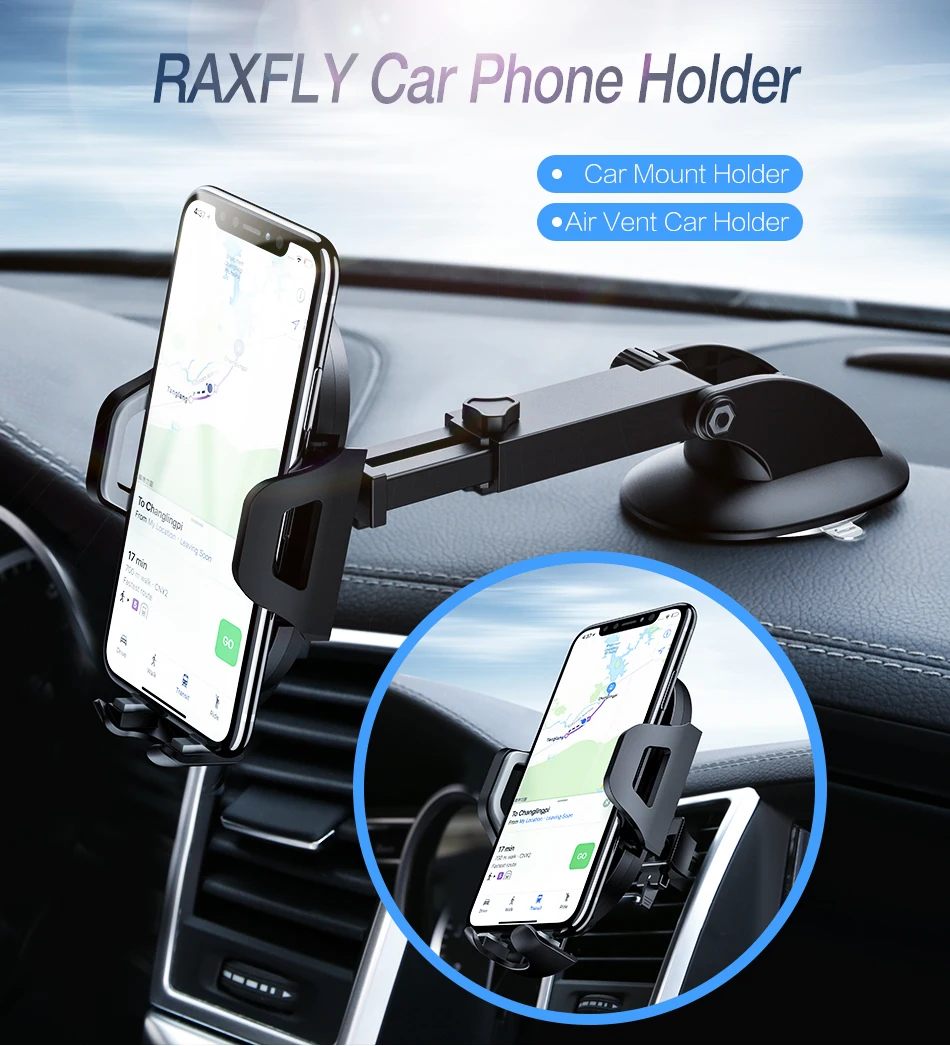RAXFLY 4-7,5 дюймов Автомобильный держатель для телефона для iPhone XS Max XR Автомобильный держатель для телефона в машину подставка для телефона для samsung S10