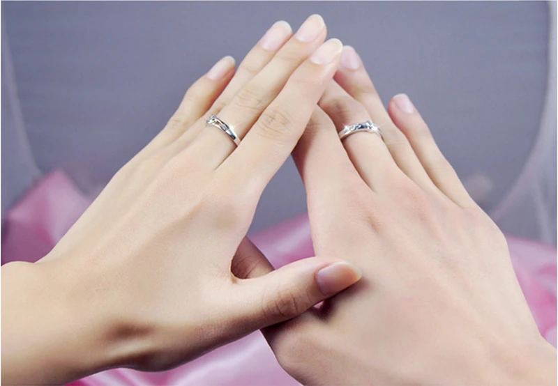 Модное фиолетовое Серебро 925 ювелирное изделие сердце любовь кольца для женщин обручальные кольца для пары милые ювелирные изделия joyas de plata 925