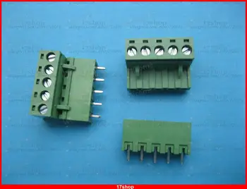 

24 pcs 5.08mm Straight 5 way/pin Screw Terminal Block Connector Green Pluggable