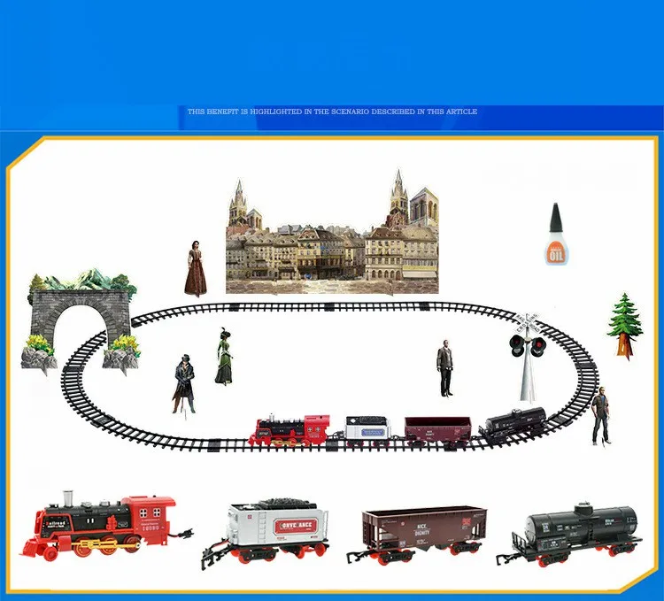 Электрический дым дистанционный рельсовый поезд моделирование модель перезаряжаемый классический паровой поезд детский игрушечный костюм