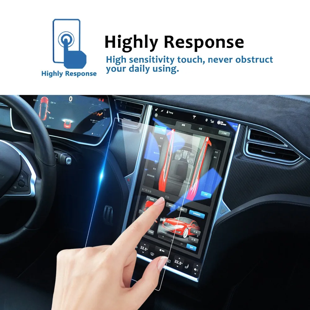 

RUIYA screen protector Compatible with Tesla Model X/S 17inch car navigation display screen,9H tempered glass protective film