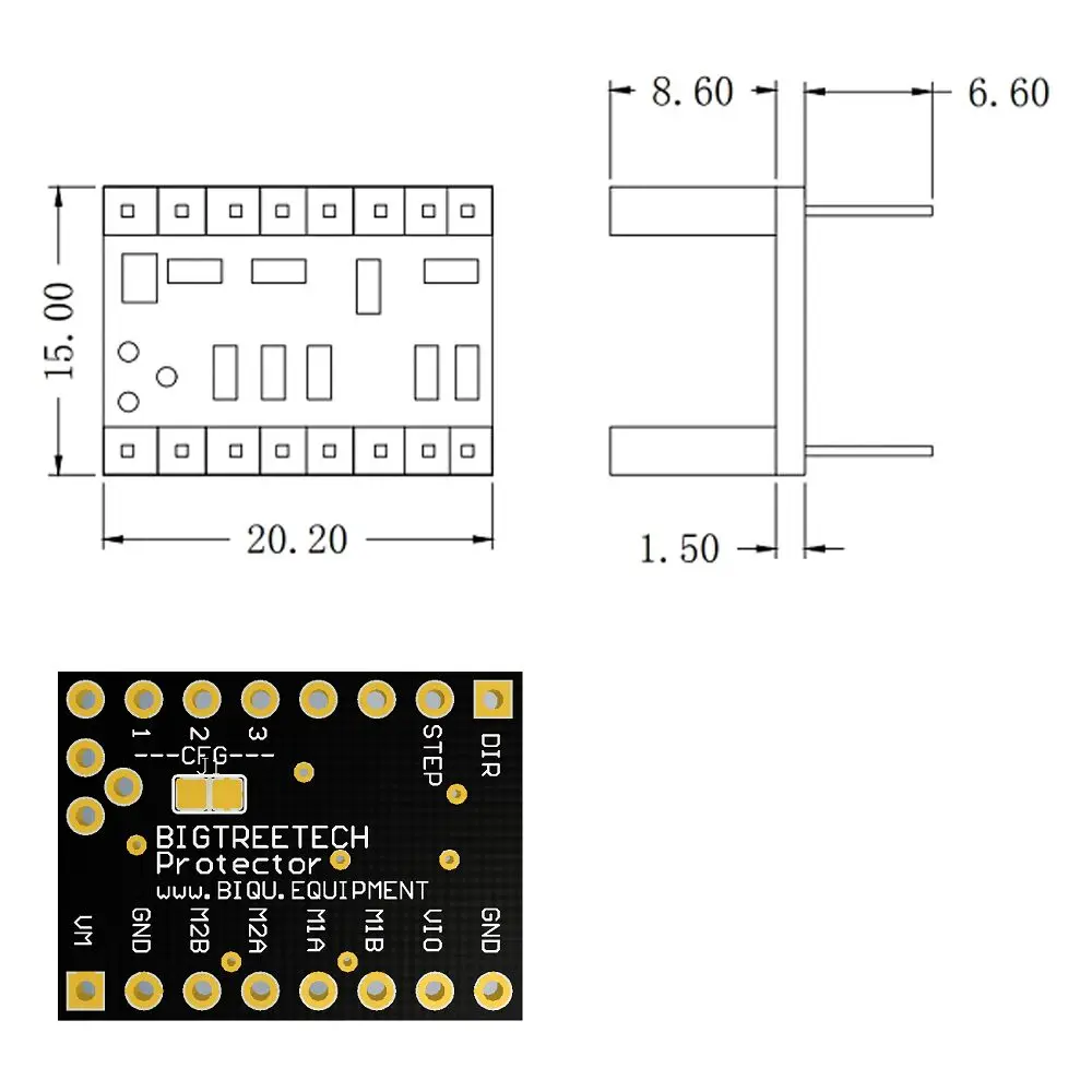 Silent Stepstick протектор шагового двигателя фильтр Модуль подходит A4988/DRV8825/TMC2100/TMC2208/TMC2130 для 3d принтера запчасти