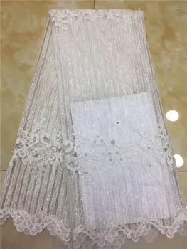 

2019 New Design Nigerian 3D Lace Fabrics High Quality Tulle African Laces Fabric Wedding French Tulle Lace Material 5Yards/lot