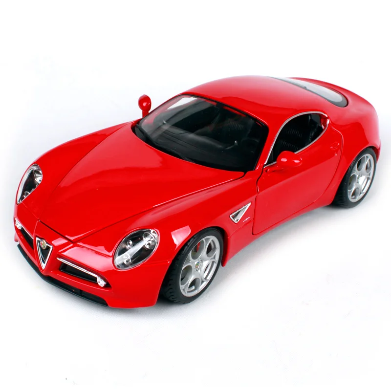 

Bburago 1:18 alfa romeo 2007 8c competizione red yellow car diecast 230*110*57mm open covers car model gift for fans 12077
