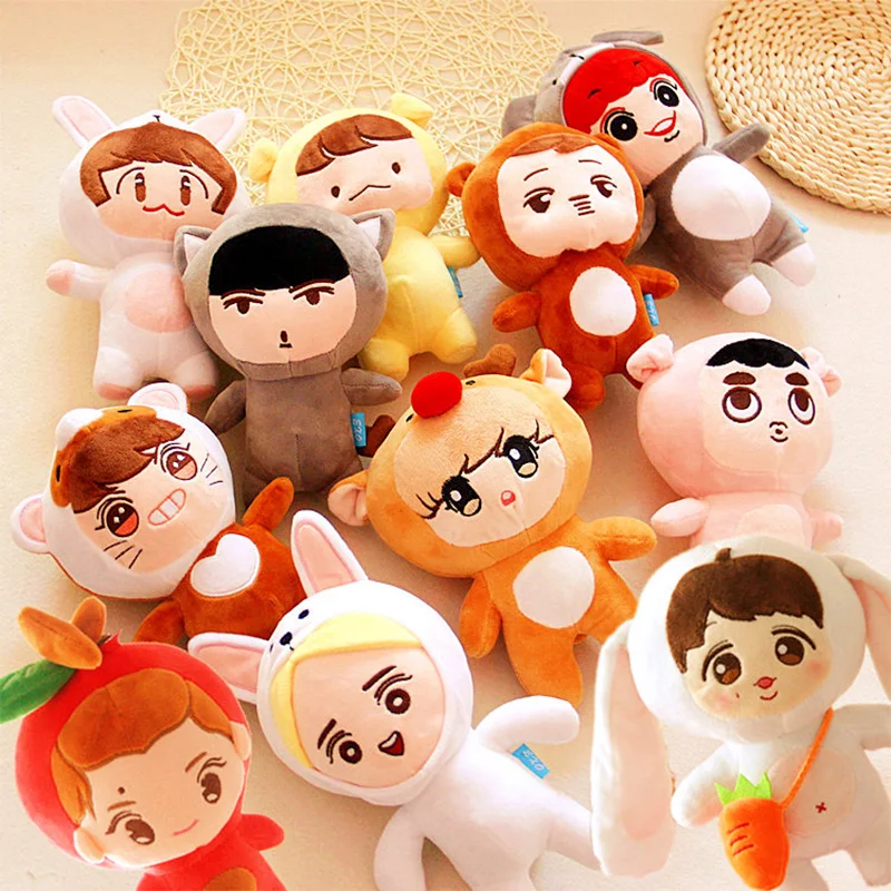 Kpop EXO Fans Клубная кукла плюшевая игрушка Q Character Chanyeol Baekhyun Luhan Sehun такие же игрушки