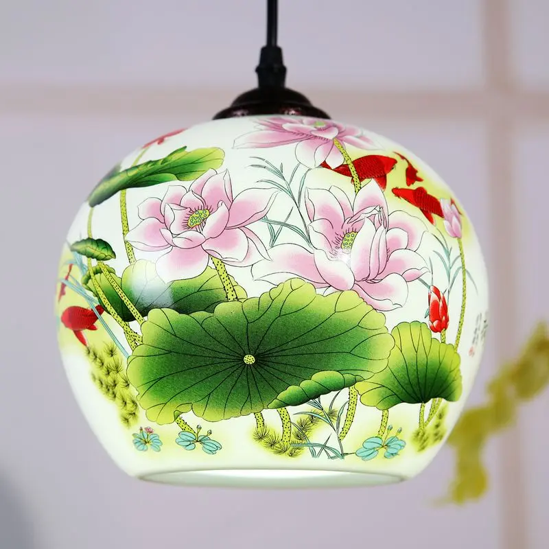 

Antique Beautiful Jingdezhen Egg Shell Porcelain Light For Dining Room Bedroom Hotel Ceiling Lamp Chinese Ceiling Lights