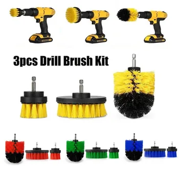

3pcs/set Power Scrubber Brush Drill Brush Bathroom Surfaces Tile Grout Floor Scrubber Cleaning Glass Car Tub Tires Scrub Brush
