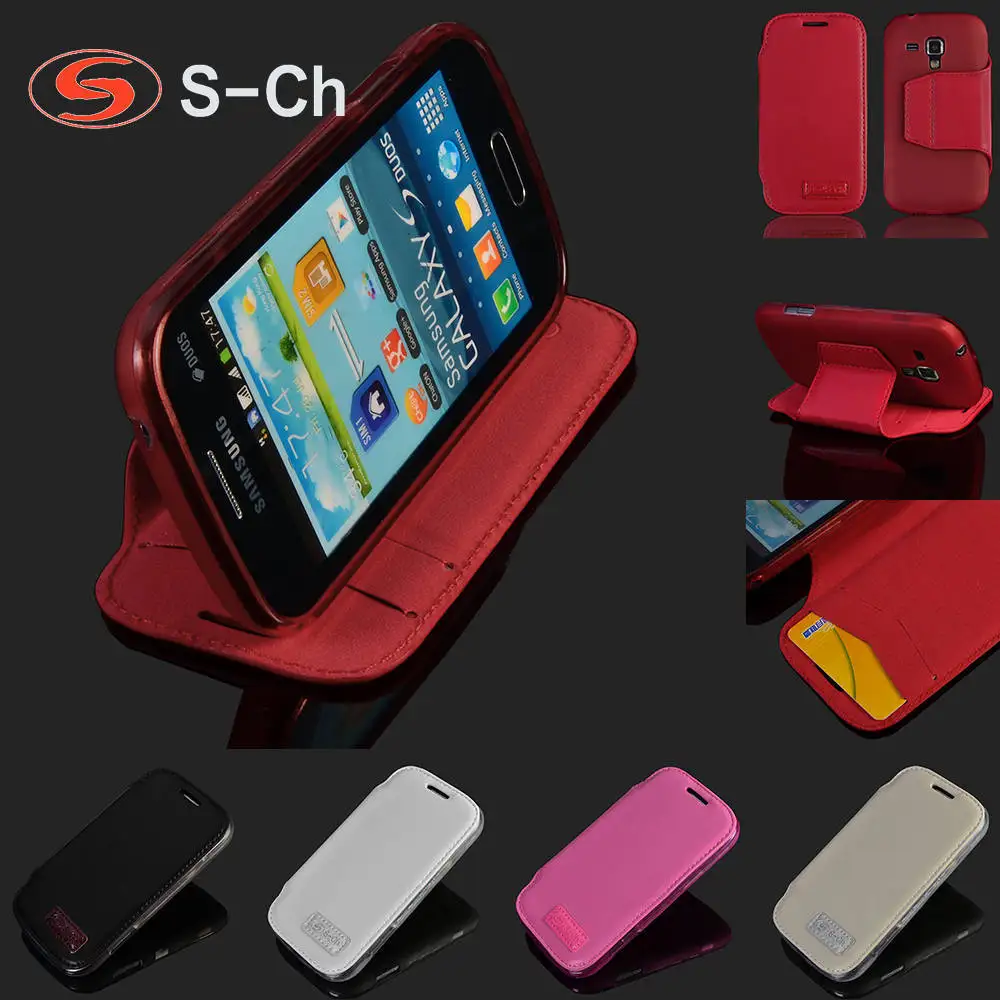 

for Samsung Galaxy S Duos 2 S7582 S7580 Phone Case TPU Flip Cover with Card Slots Stand made by Soft Material