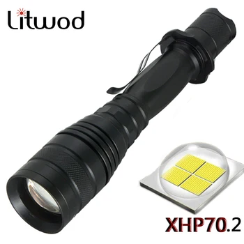 

Litwod Z20 Original CREE XLamp XHP70.2 32w 3200lm powerful Tactical LED flashlight torch zoom lens XHP50 Lantern 18650 Battery