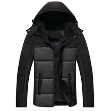 Плюс Размеры среднего возраста Для мужчин толстые Подкладка из флиса теплые Зимнее пальто; верхняя одежда Для мужчин утолщение хлопок стеганые куртки с капюшоном