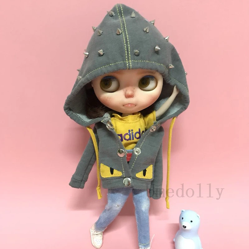 1 шт. крутое пальто с заклепками для Blyth, Licca, Azone, Ob24, Pullip, Holala, средний Blythes одежда наряды Аксессуары