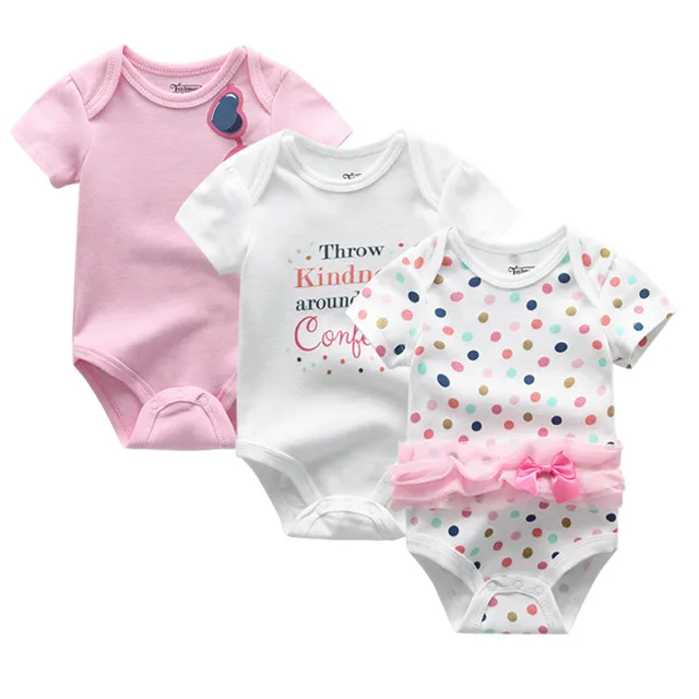 3 предмета в комплекте комбинированная одежда для малышей Новые летние унисекс Детские комбинезоны хлопок комбинезон для новорожденных, для девочек Одежда для девочек, размер от 0 до 12 месяцев - Цвет: BDS3414