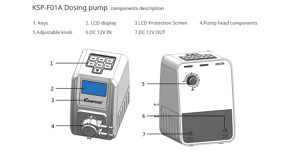 Kamoer KSP-F01A дозирующий насос для аквариума маленький водяной насос