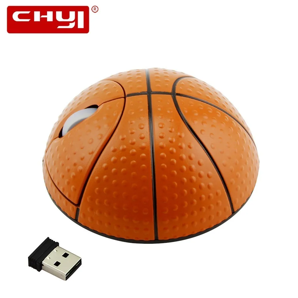 CHYI, беспроводная баскетбольная мышь, эргономичная, 2,4 ГГц, 1200 dpi, 3D, оптическая Спортивная мышь с мячом, с подставкой для запястья, комплект коврика для мыши, для ПК, ноутбука