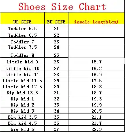 women's shoe size to big kid