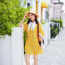 SuperAen Полосатое модное женское платье-рубашка Летняя Новинка 2019 хлопок женское платье Повседневная Женская одежда в Корейском стиле