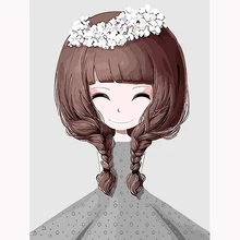 Молека DIY картина маслом по номеру C Книги по искусству Ун девочка дыхание цветок акриловая живопись на холсте современный дом декор стен Книги по искусству изображение