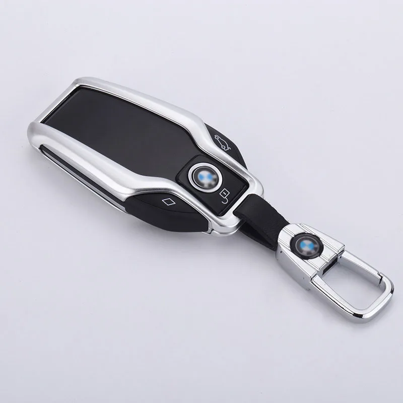 

Aluminum Alloy car key case cover Key Shell remote key Protective for BMW 7 Series 730li 740li 750 2016 2017 2018 Display Key