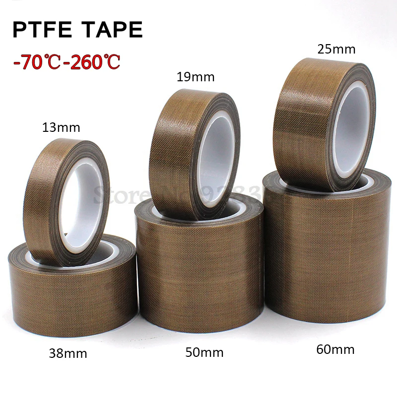 

1 Roll High Temperature PTFE Teflon Tape 0.13mm x10M Choose Wide