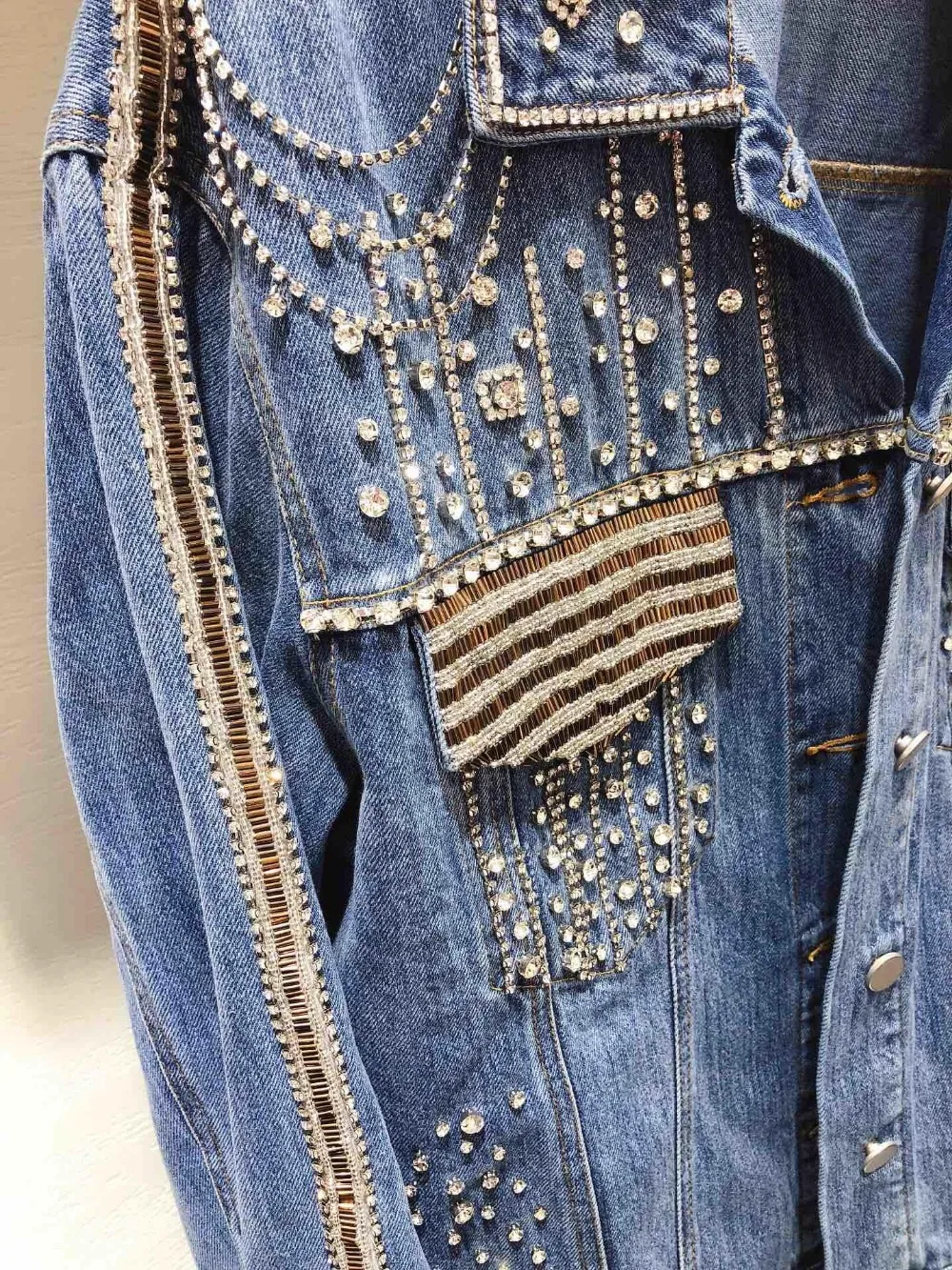 Denim Supérieure Printemps Qualité Manteau 2019 Femmes Veste Ddxgz3v Diamants 12 Nouvelles Mode 2 1fOx05xq